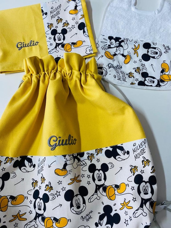 Set asilo personalizzato Mickey Mouse giallo