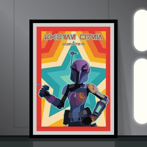 SABINE WREN (Star Wars) | A2/A3/A4 wall art | vector art | inspirational quote | nerd den | cinema room | REBELS | print | The Mandalorian
