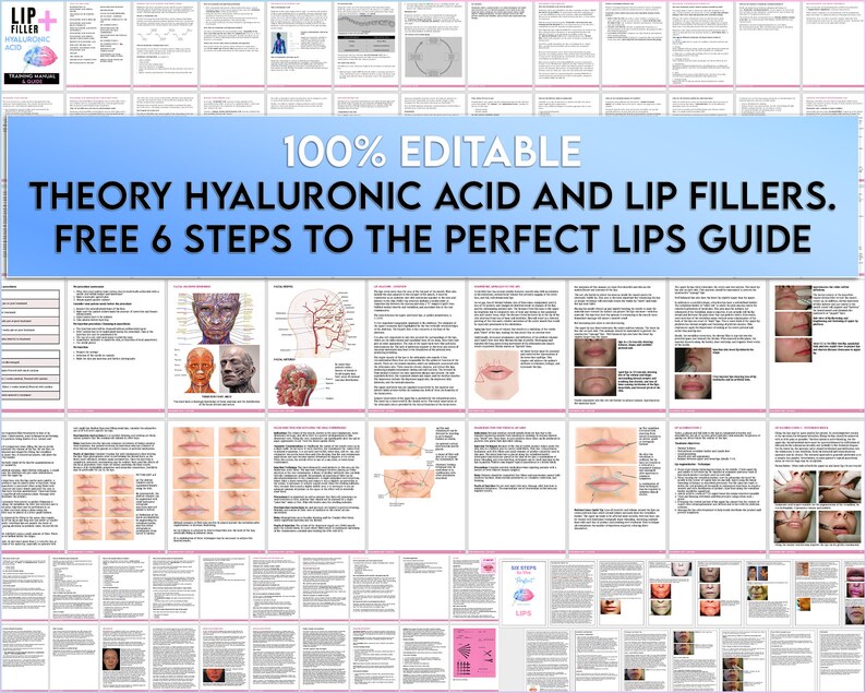Lip Fillers Training Manual Hyaluronic Acid Aesthetics Etsy