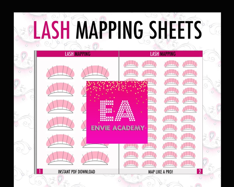 Lash Map Sheets Printable Lash Mapping Sheets Eyelash Etsy