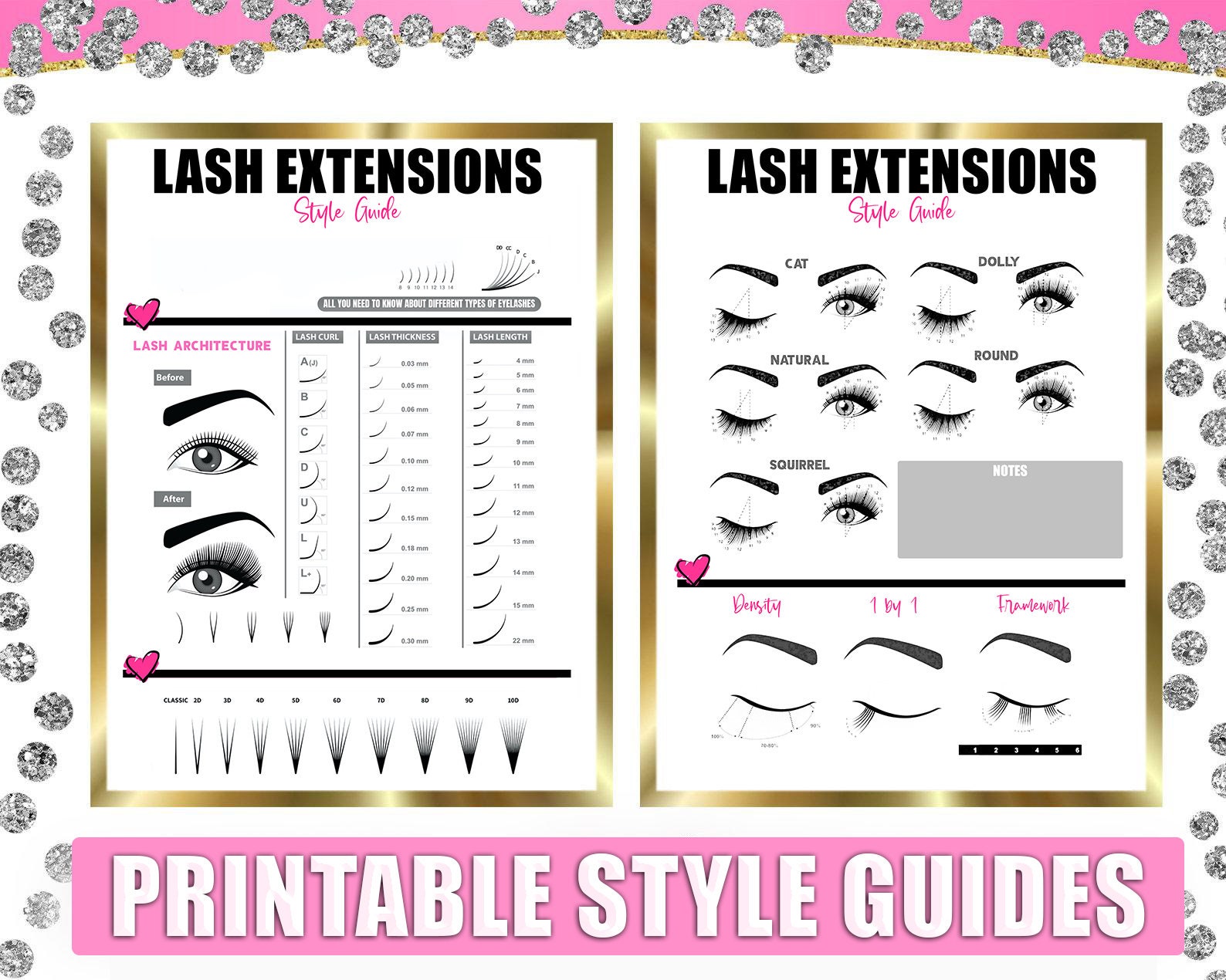 Style Guides Eyelash Extensions Technician Forms Sheets | Etsy