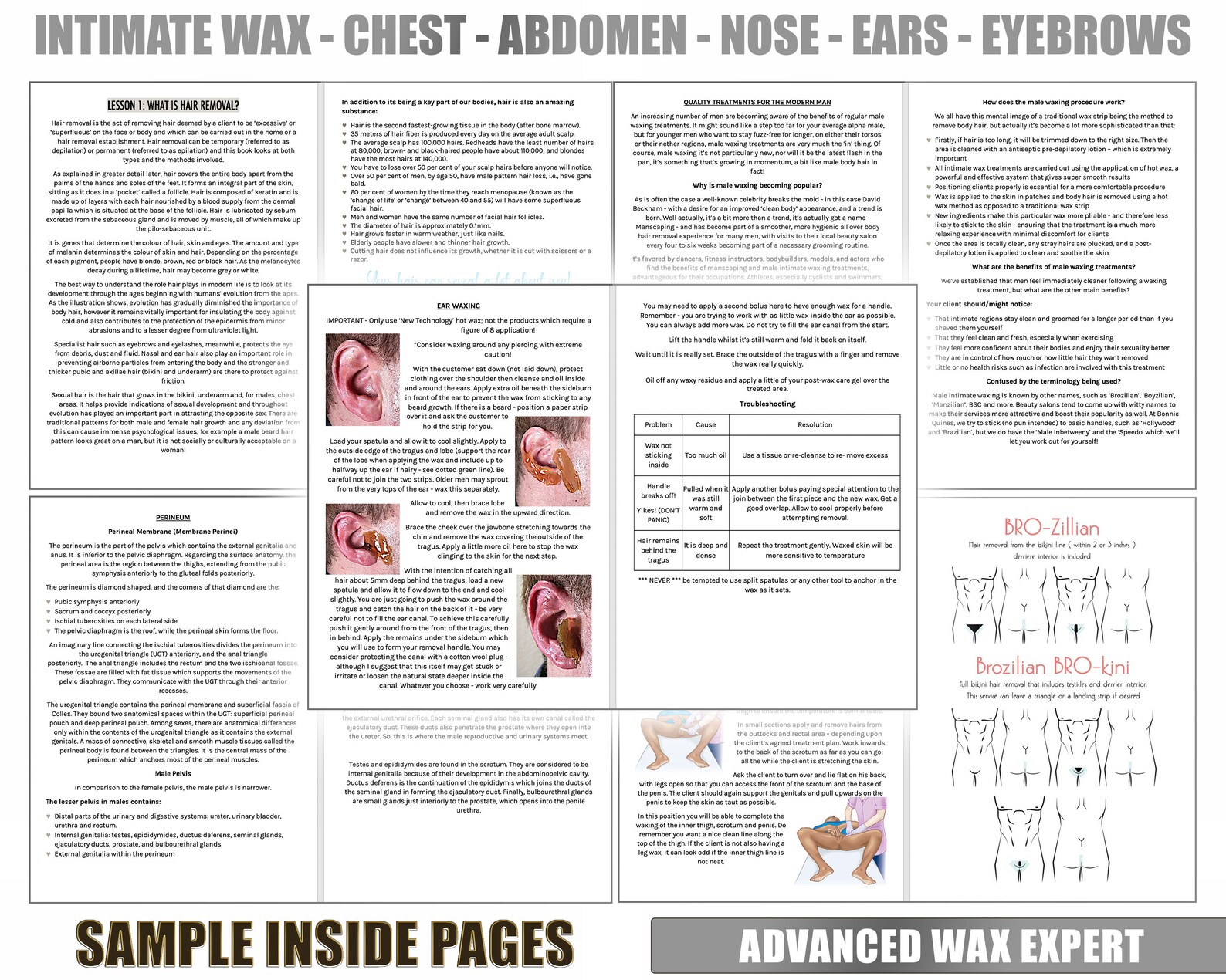 Waxing Tutor Training Manual Hair Removal Face Body Male | Etsy