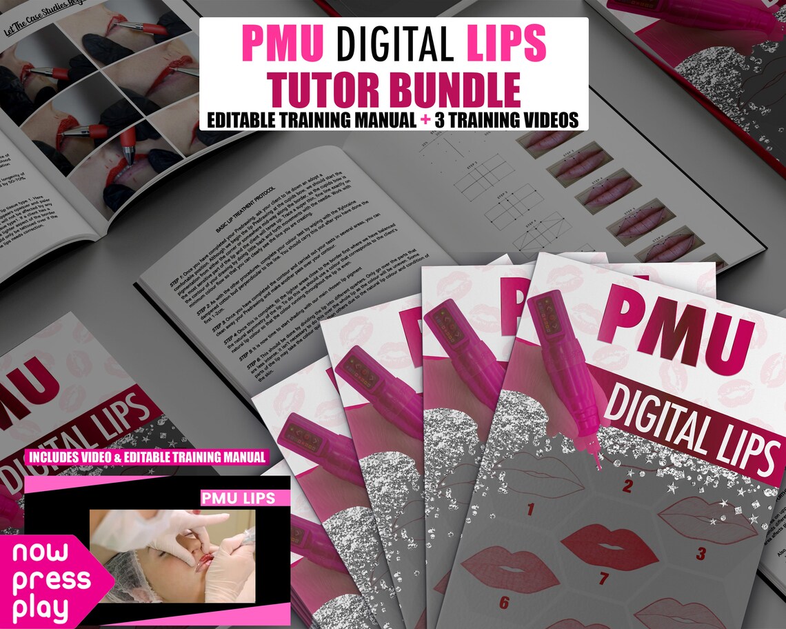 PMU Lips EDITABLE Digital Lips Lip Liner Lip Blush Lip Etsy