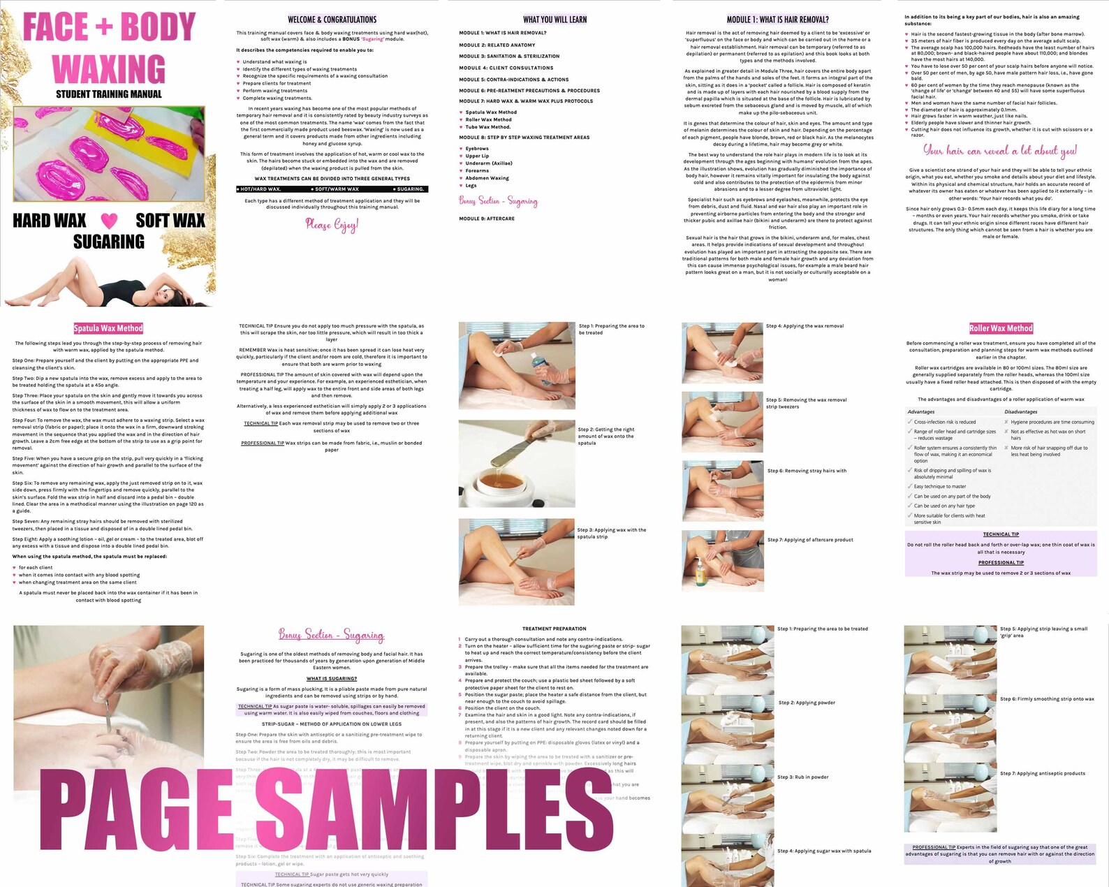 Waxing Training Manual Hair Removal Hard Hot Wax Soft Warm Etsy