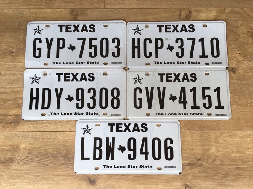 5 Pack of Authentic Texas License Plates Etsy