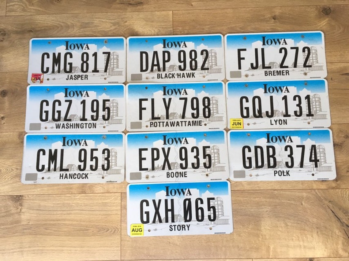 10 Pack of Authentic Iowa License Plates Etsy