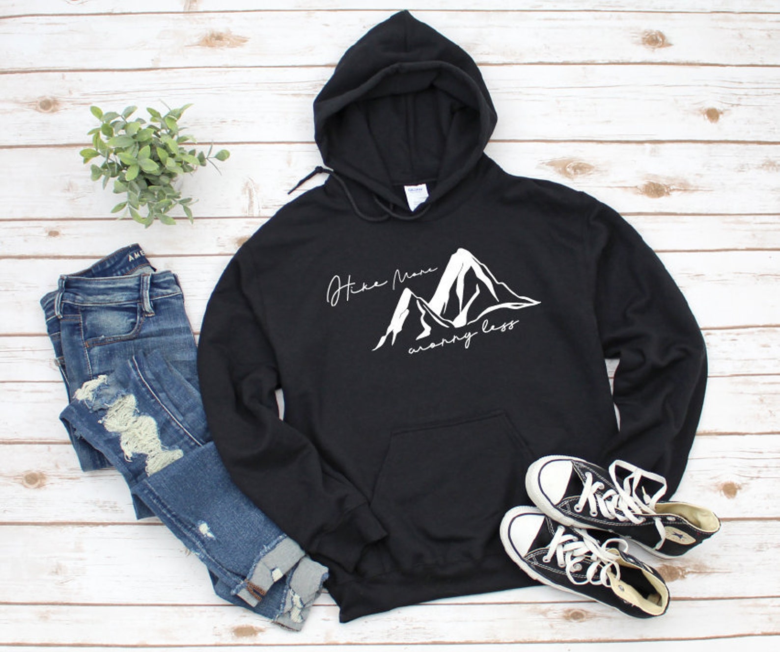 hike more worry less sweatshirt