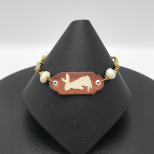 Fresh Water Pearl Bunny Charm Bracelet