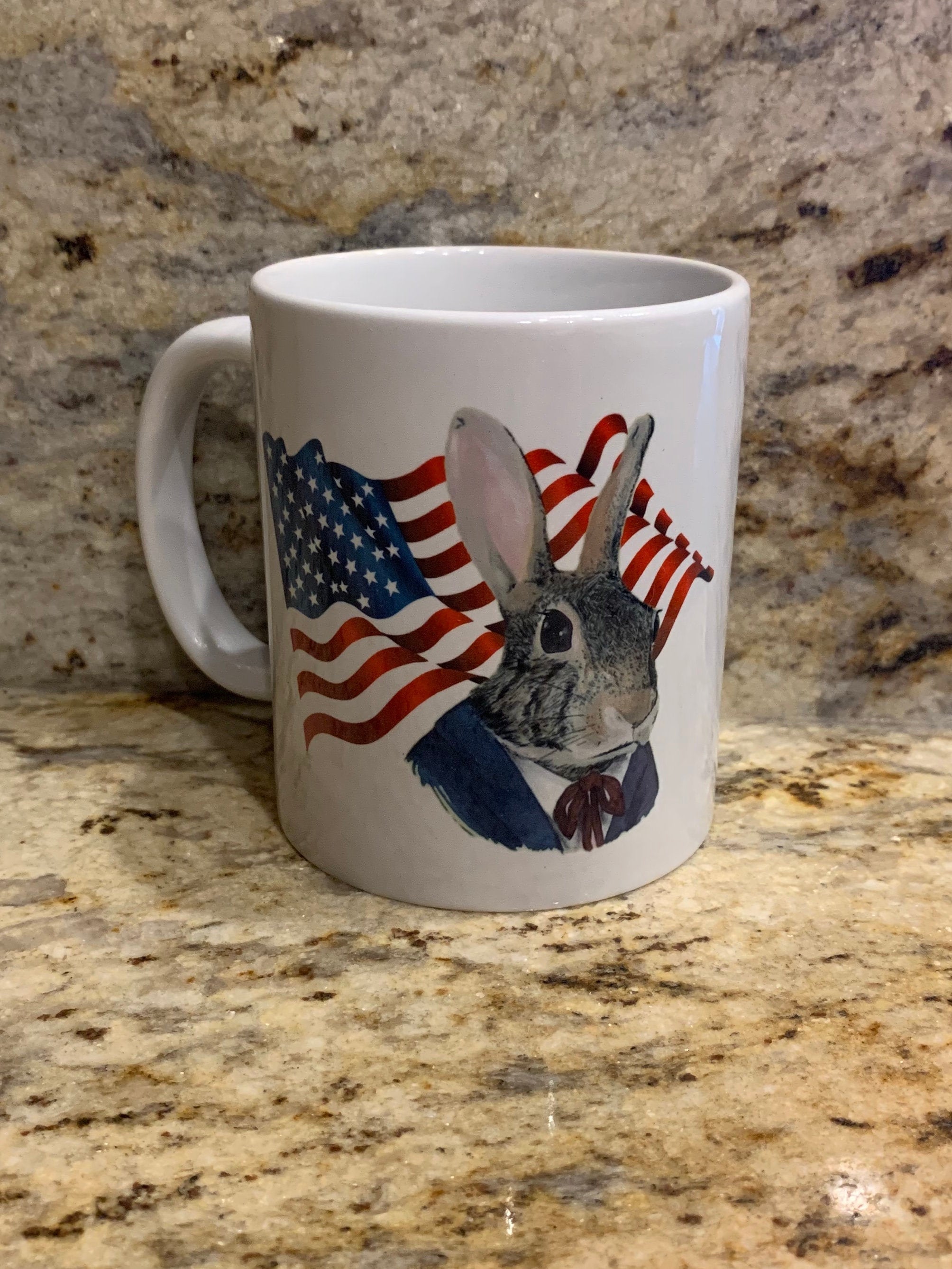Patriotic Rabbit 11 Ounce Coffee Mug. Etsy