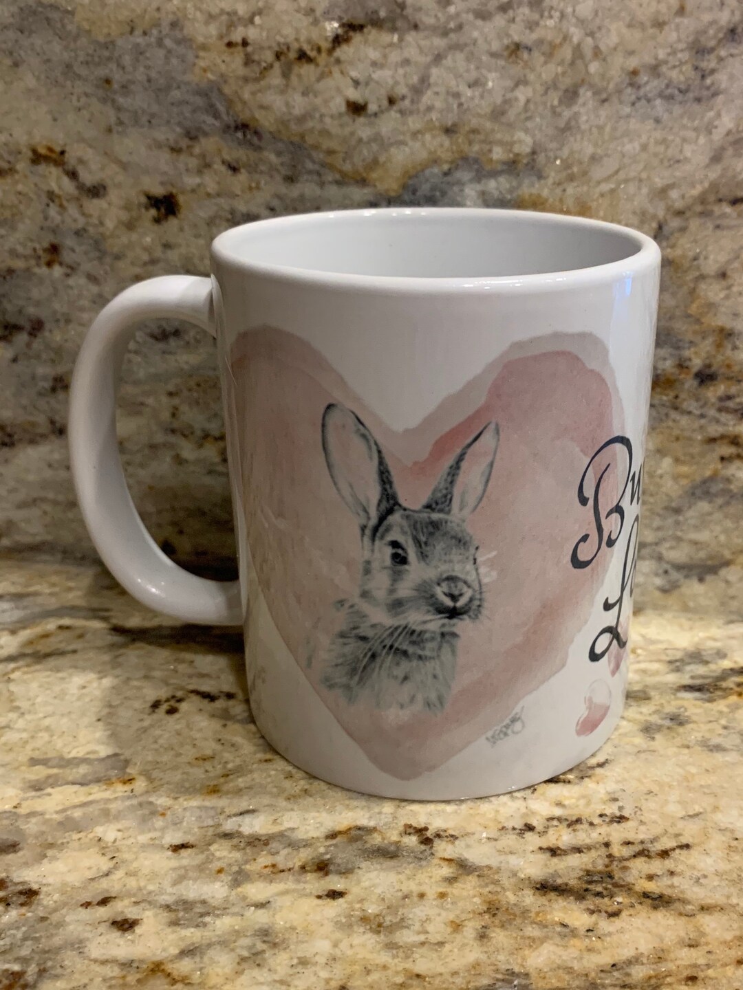 Cute Rabbit Design 11 Ounce Coffee Mug. the Saying on the Mug is “bunny ...