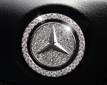 Push Start Button Bing |  Bling Car Décor | Crystal Rhinestone Car Bling Ring | Car Accessories for Women Men