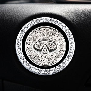 Push Start Button Bing |  Bling Car Décor | Crystal Rhinestone Car Bling Ring | Car Accessories for Women Men