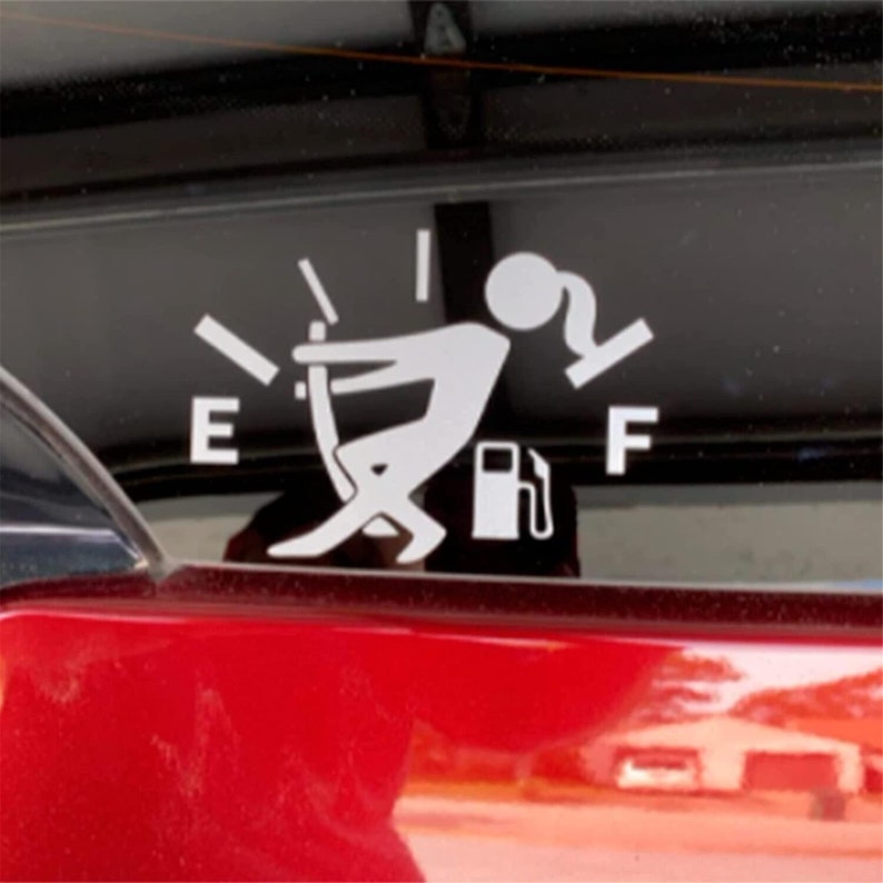 Funny Design Fuel Gauge Picture Car Sticker Fuel Tank Car Etsy
