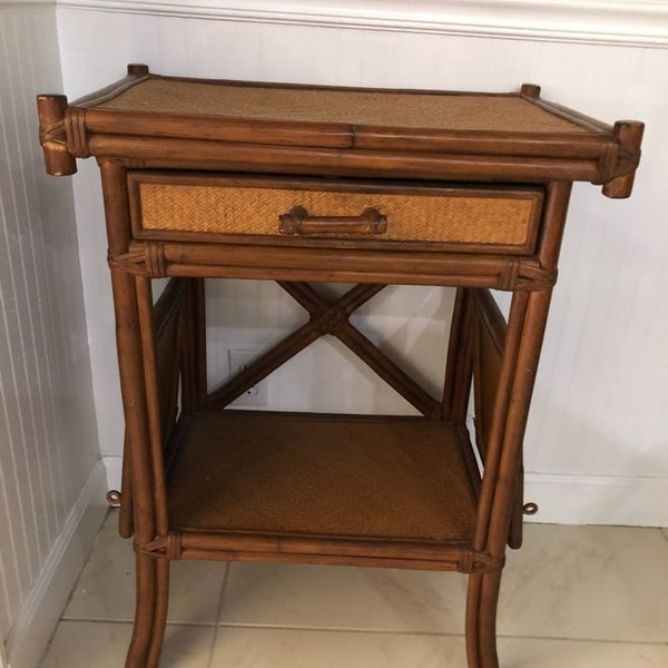 Rattan Side Table Etsy