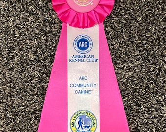 AKC Canine Good Citizen, Virtual Home Manners, Star Puppy Rosette Title Ribbon - CGC/A/U VHMP/A (Rosette Center Style Varies)