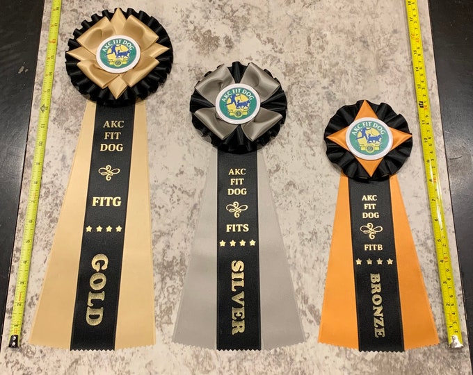 AKC Fit Dog Title Ribbons Bronze, Silver, Gold Etsy