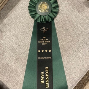 AKC Virtual Scent Work Title Ribbon Rosette - Beginner, Intermediate, Experienced (Rosette Center Style Varies, see item description) image 5