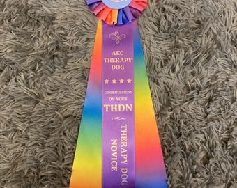 AKC Therapy Dog Rosette (Rosette Center Style Varies, see item description)