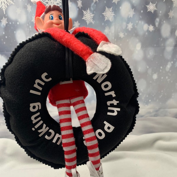 Elf tire swing!  The Red Elf Shop Original! Hang this in your tree, or anywhere around the house when your elf comes to visit!  Elf prop