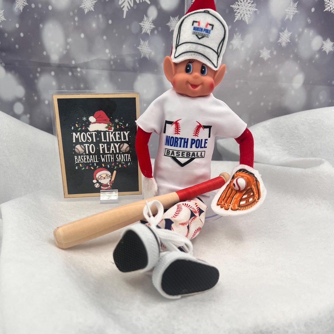 Elf Baseball Set: Shirt, Pants, Bat, Glove, Ball & Sign - Etsy