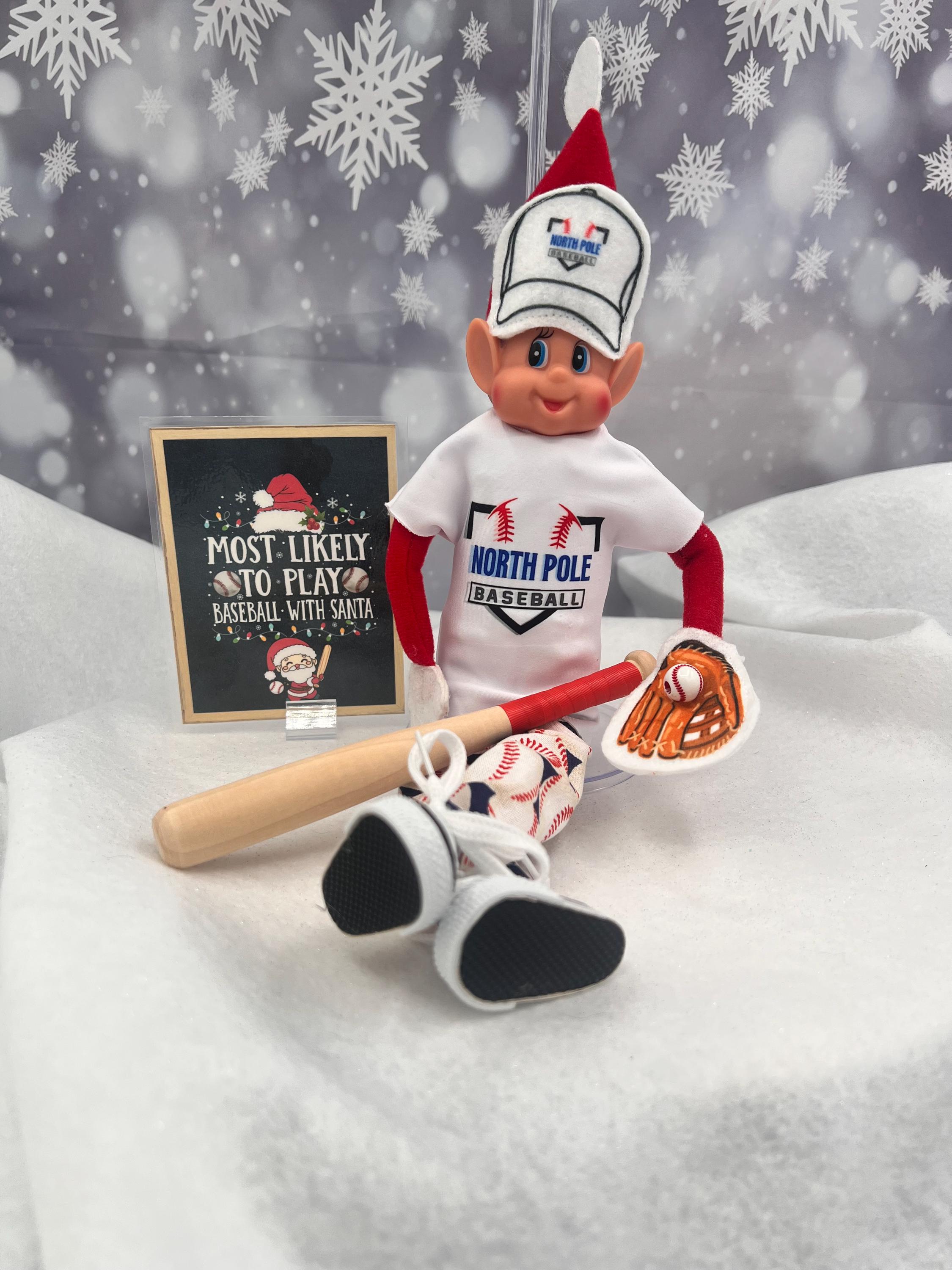 Elf Baseball Set: Shirt, Pants, Bat, Glove, Ball & Sign - Etsy
