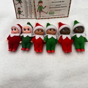 Elf Toddler Doll: Red or Green Outfit, Adoption Certificate
