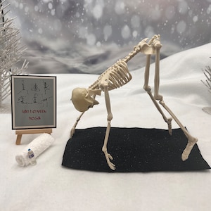 Halloween crafts,  funny Halloween prop, DIY decoration, spooky party, 16 inch jointed skeleton, great office or tiered tray decor!