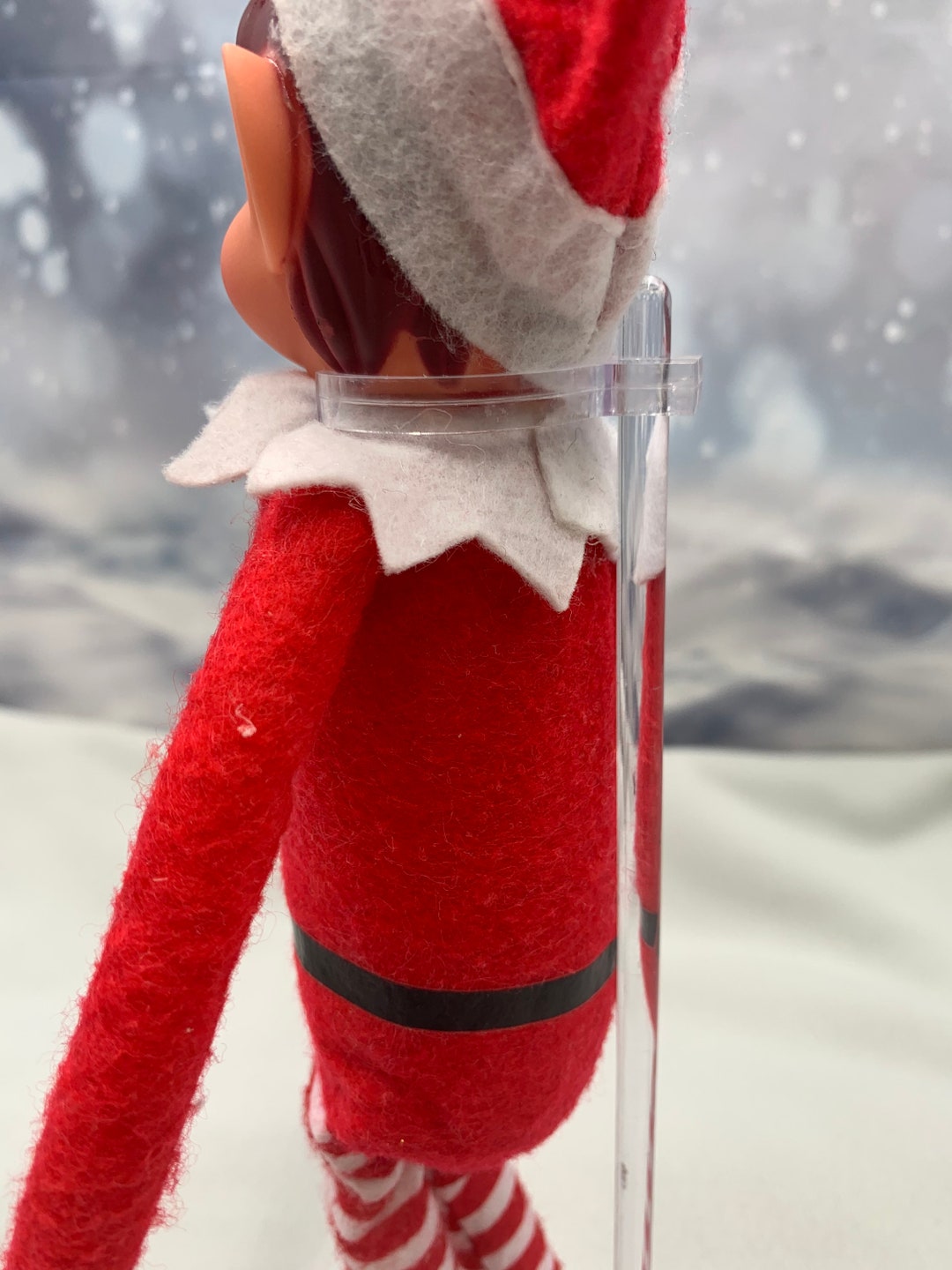 Clear Adjustable Elf Stand, Doll Stand, Elf Prop. Adjusts for Sitting