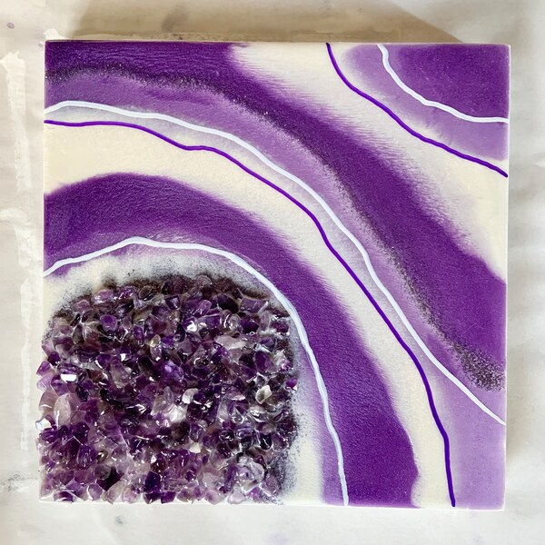 Purple Geode Resin Art Etsy