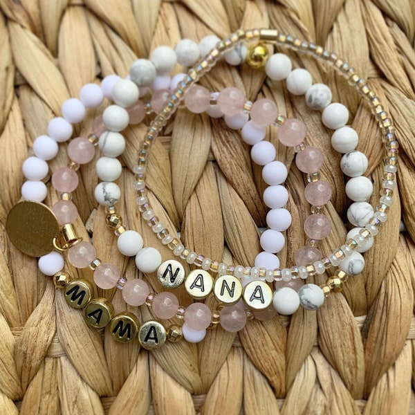 Customized Bead Name Bracelet | Personalized Name Bead Bracelet | Custom Word Beaded Bracelet
