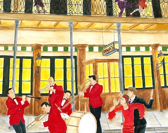 NIGHT TIME JAZZ - Watercolor Art Print/Giclée Reproduction - Wall Art