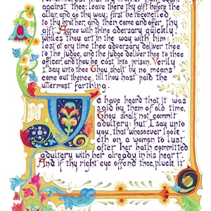 06- SERMON On The MOUNT- ILLUMINATIONS 06 - Watercolor Art Print/Giclée Reproduction - Wall Art image 1