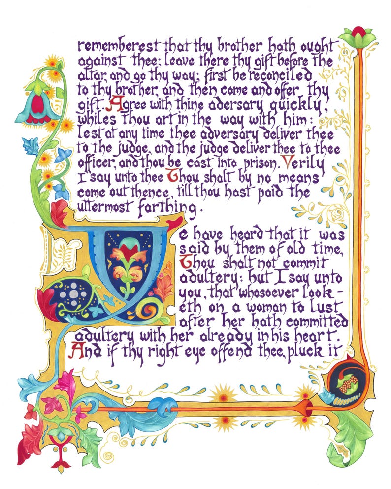 06- SERMON On The MOUNT- ILLUMINATIONS 06 - Watercolor Art Print/Giclée Reproduction - Wall Art image 1