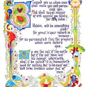 03- SERMON On The MOUNT- ILLUMINATIONS 03 - Watercolor Art Print/Giclée Reproduction - Wall Art image 1