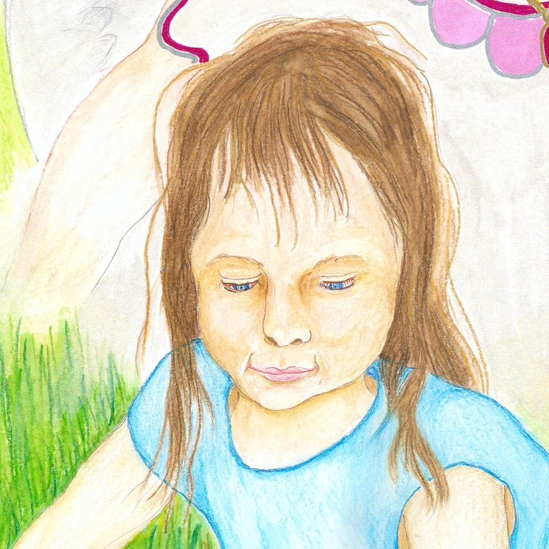 GUARDIAN ANGEL Watching Over SISTERS - Watercolor Art Print/Giclée Reproduction - Wall Art Bild 2
