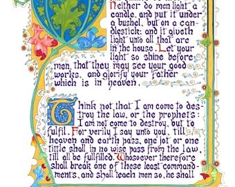 04- SERMON On The MOUNT-  ILLUMINATIONS 04 - Watercolor Art Print/Giclée Reproduction - Wall Art