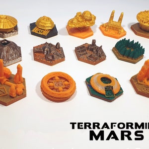 Terraforming Mars EXPANSION pack – 13 pieces – Venus Next – Prelude – Colonies - Turmoil - meeple - 3d token
