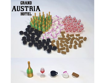 Grand Austria Hotel – 145 meeple (risorse) alimentari - token 3d - CHAMPAGNE