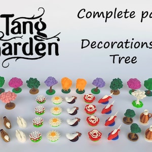 Tang Garden Meeple perfekt för dekorationer och träd, 44 delar (3D-marker)