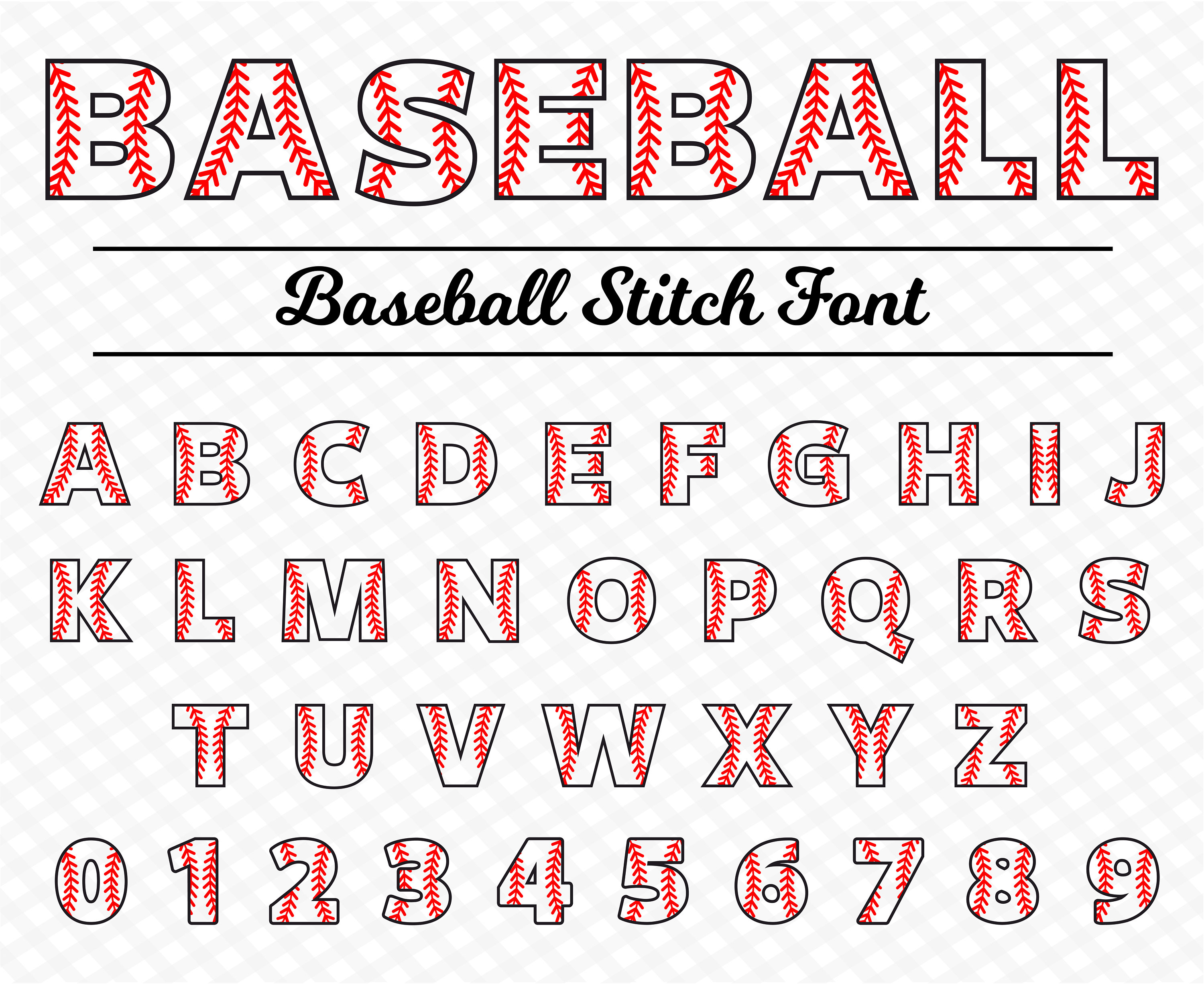 Baseball Font Baseball Stitch Font Baseball Font Svg Baseball Etsy México