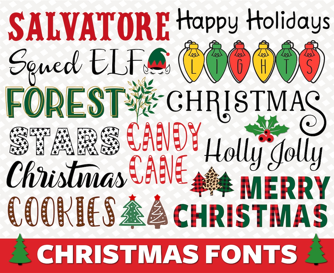 Bundle Christmas Fonts TTF SVG PNG Christmas Fonts for Cricut Christmas Script Christmas Font 