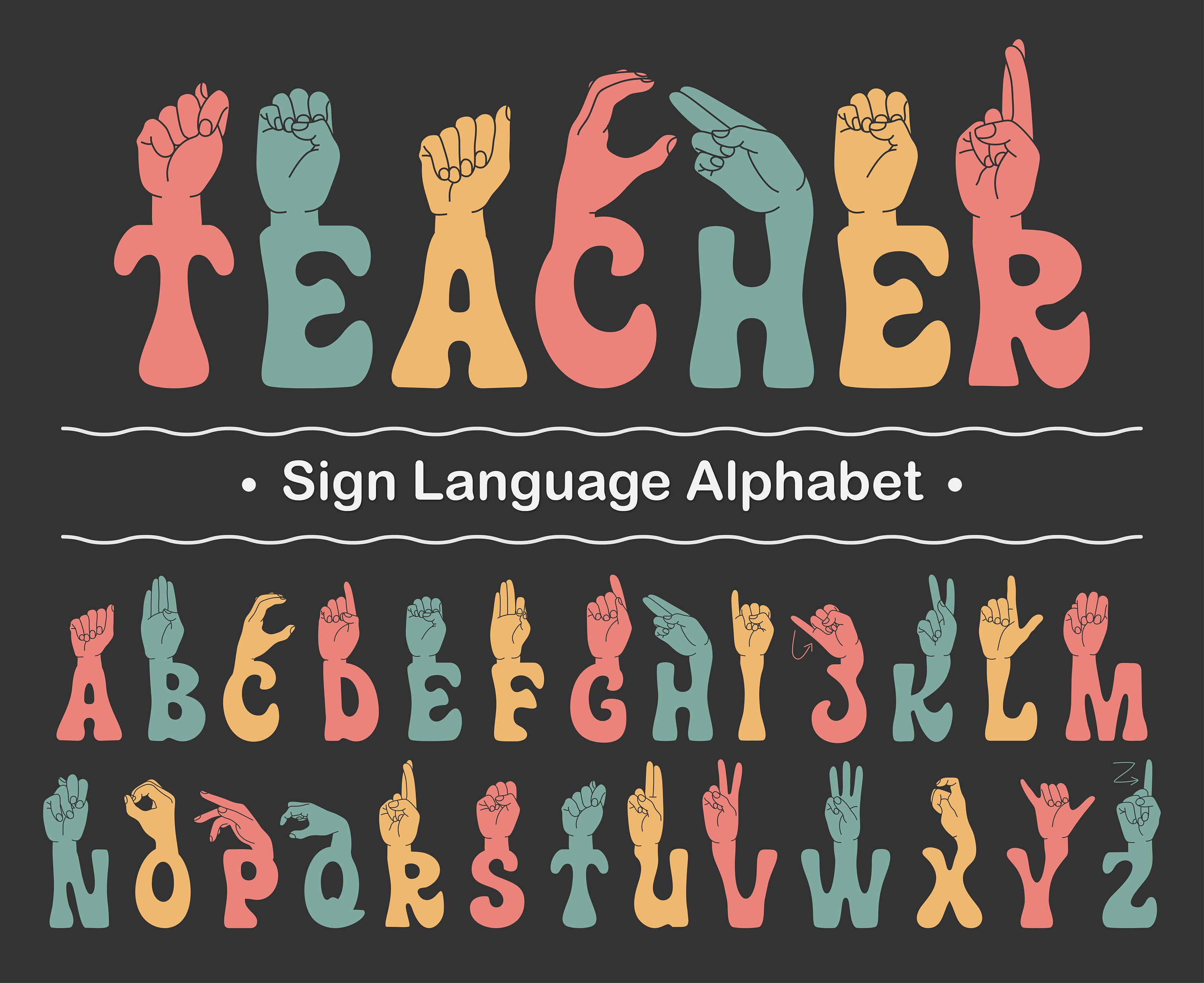 Sign Language Alphabet Svg Png Ttf Files ASL Svg Png Files - Etsy Canada