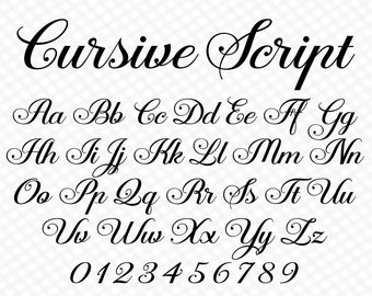 Cursive Letters Font Wedding Font Cursive Font Cursive Script Wedding ...