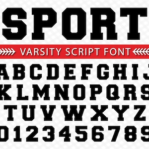 Varsity-lettertype sport lettertype College lettertype voetbal lettertype honkbal lettertype voetbal lettertype school lettertype Varsity-lettertype Letters Svg Layred Cricut Varsity-lettertype