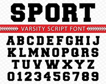 Varsity Font Sport Font College Font Football Font Baseball Font Soccer Font School Font Varsity Font Letters Svg Layred Cricut Varsity Font
