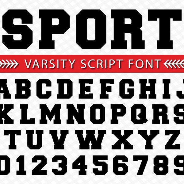 Varsity Font Sport Font College Font Football Font Baseball Font Soccer Font School Font Varsity Font Letters Svg Layred Cricut Varsity Font