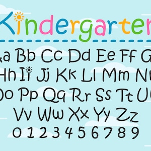 Kindergarten Font Ttf Svg Kids Font Kindergarten Teacher Svg Kids Alphabet Svg Kids Letters School Font Svg Silhouette fonts Cricut fonts
