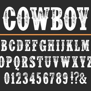 Western-Schrift Wild West-Schrift Old West-Schrift Western-Schriftstile Cowboy-Schriften Old Western-Schrift Cowboy Western-Schrift Western Script Country-Schrift