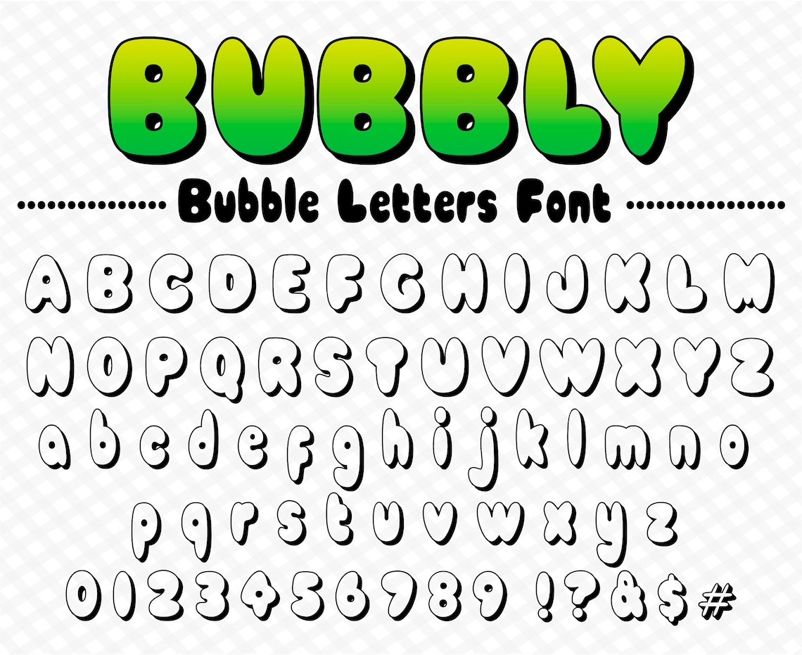 Bubbly Font TTF SVG Bubbly Letters Font Graffiti Bubble Letters Bubble ...