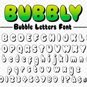 バブリーフォント TTF SVG バブリー文字フォント グラフィティ バブル文字 バブルアルファベット バブルグラフィティフォント 70年代バブルフォント レトロバブルフォント